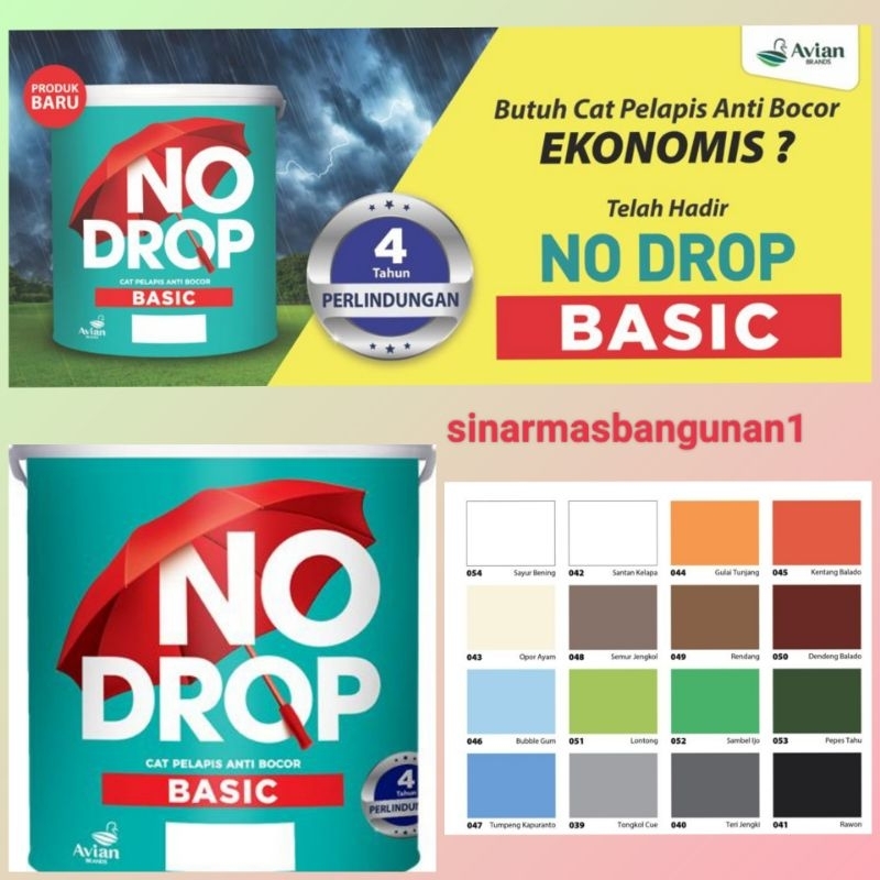 NO DROP BASIC,CAT PELAPIS ANTI BOCOR NO DROP BACIC,EKONOMIS KUALITAS BAGUS,CAT ANTI BOCOR NO DROP