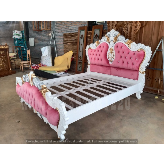 Ranjang Ukir Mewah Ranjang Ukir Kayu Jati Rangjang Duko putih