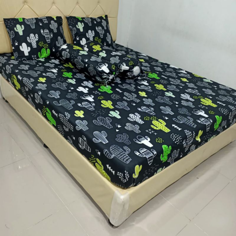 Sprei Homaemade Terbaru Motif Black Kaktus