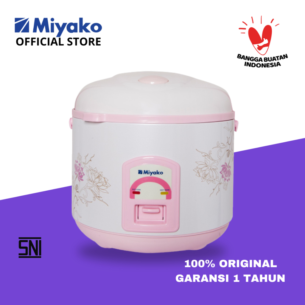 Magic Com Miyako MCM638 Rice Cooker Pink  3 in 1 Anti Lengket - Magic Warmer Plus 1.8 Liter