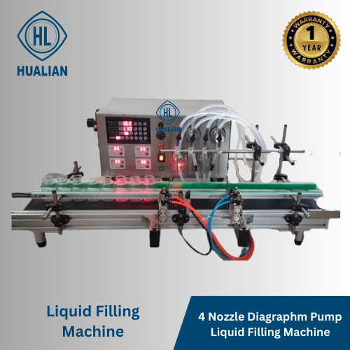 4 Nozzle Diagraphm Pump Liquid Filling Machine