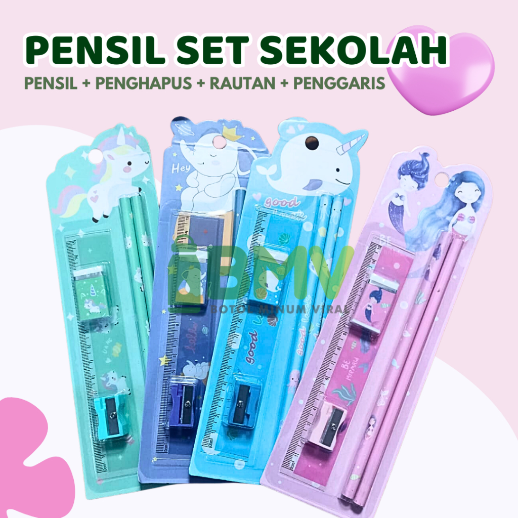 

Pensil Set Anak Karakter 5 in 1 Paket Alat Tulis Sekolah Goodie Bag