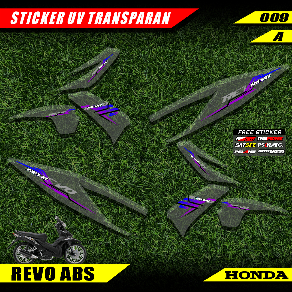 STRIPING TRANSPARAN HONDA REVO ABS VARIASI SIMPEL KEREN GPC 009