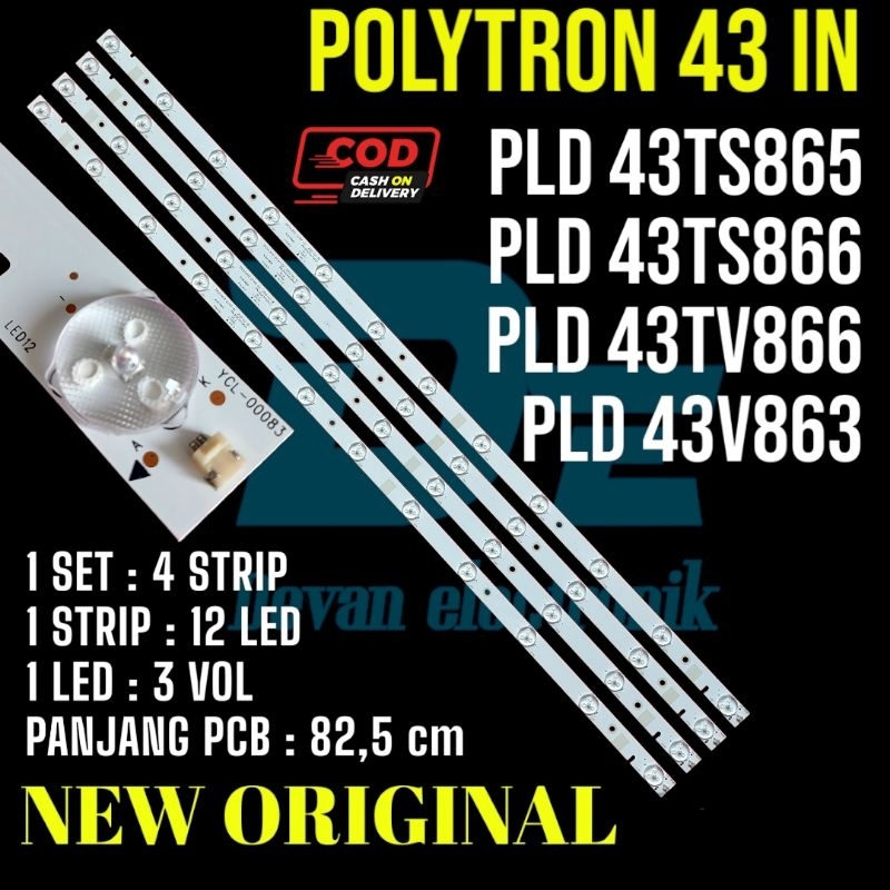 BACKLIGHT TV LED POLYTRON 43TS865 PLD 43TS866 PLD TV866 PLD 43V863 LED BACKLIGHT TV POLYTRON 43 IN 1