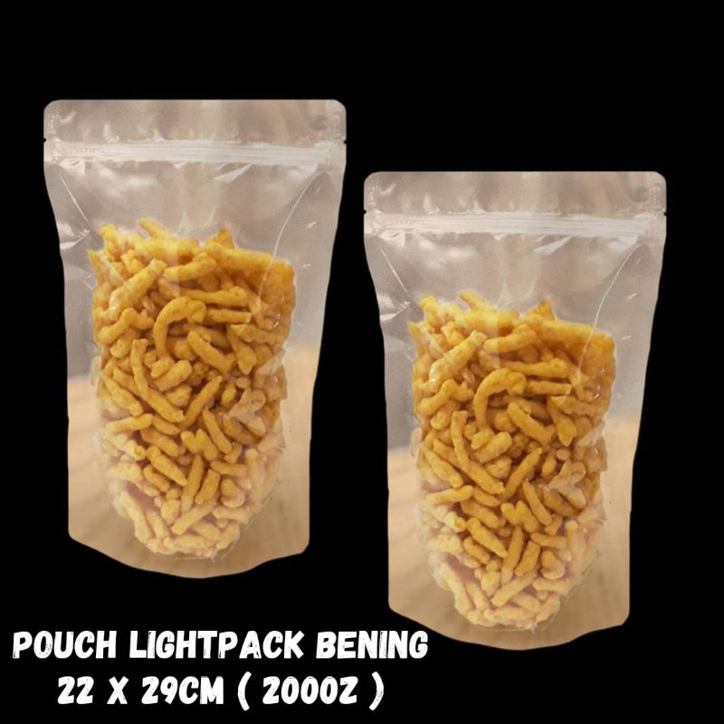 Plastik Kemasan 2229 Snack Standing Pouch Bening Klip Zipper 2 kg