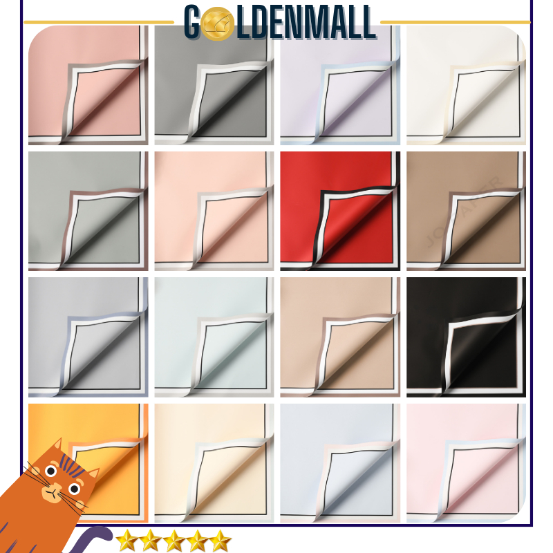 

Kertas Bunga Double Frame Waterproof / Kertas Buket Bunga Florist Cellophane Dua Garis Warna 6102