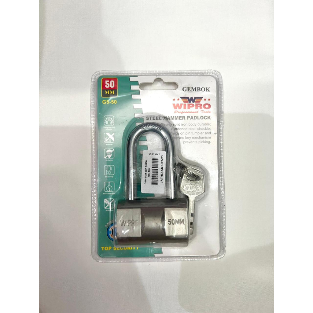 Gembok Wipro Leher Panjang Wipro 50mm Gembok Wipro G5-50