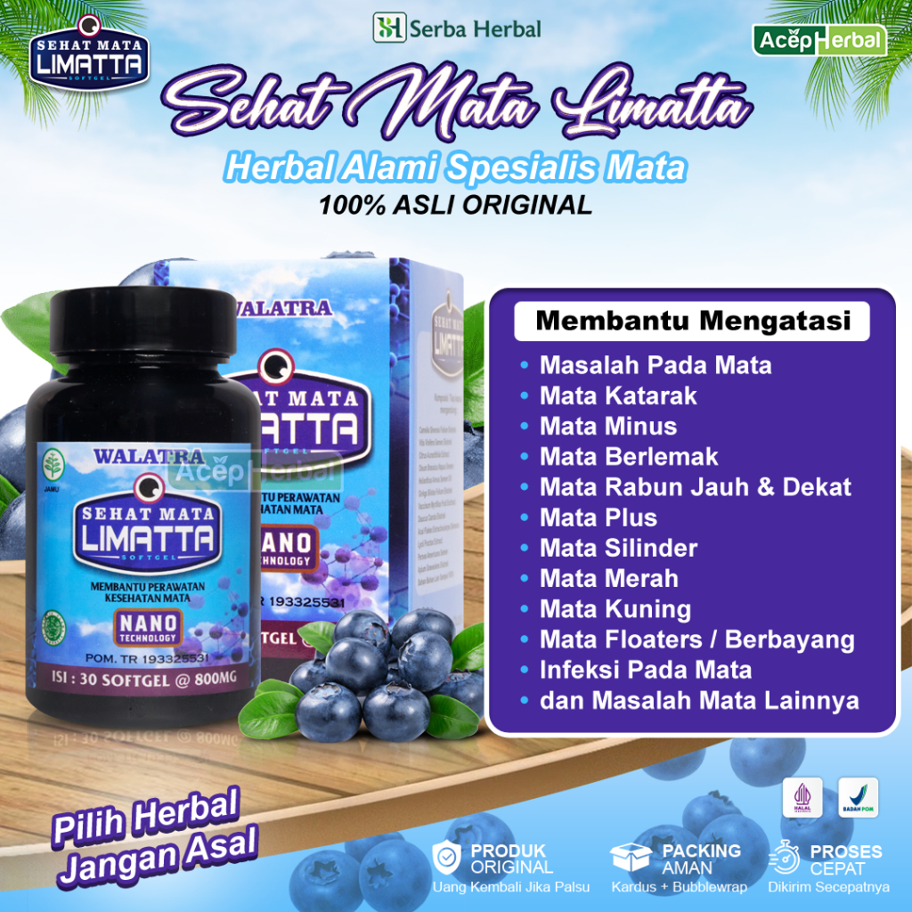 SEHAT MATA LIMATTA - Obat Herbal Spesialis Penyakit mata - Rabun - Minus - Silider - Glaukoma - Asap
