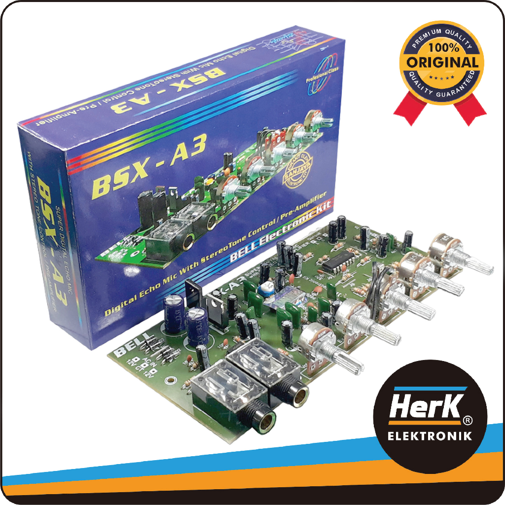 KIT ECHO TONE CONTROL BSX-A3 BELL PLUS 2MIC Amplifier dengan Efek Echo Mixing dan Suara Karaoke Tru-