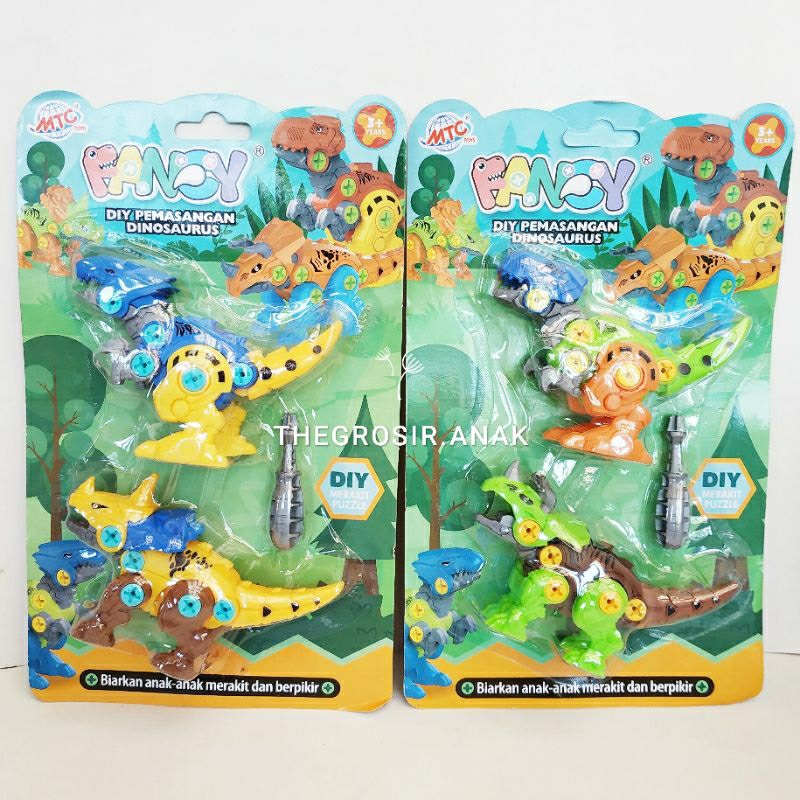 TGA Fancy DIY Dinosaurus ISI 2 Mainan Bongkar Pasang Puzzle Dino Dinosaurus