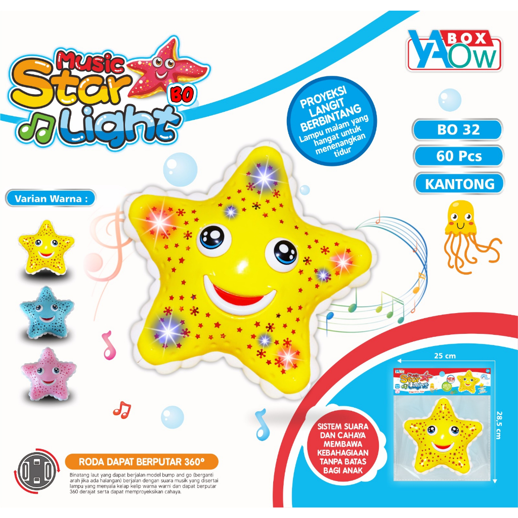 MAINAN ANAK MUSIC STAR LIGHT BO JALAN / MAINAN BINTANG JALAN MUSIC JALAN LAMPU