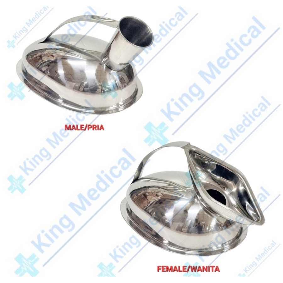 Urinal Pispot Pasien Stainless Pria/Wanita