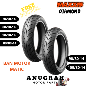 Ban Tubeless Matic Maxxis Diamond Ring 14 70/90 80/90 90/90 90/80 100/80 Gratis Pentil-Ori
