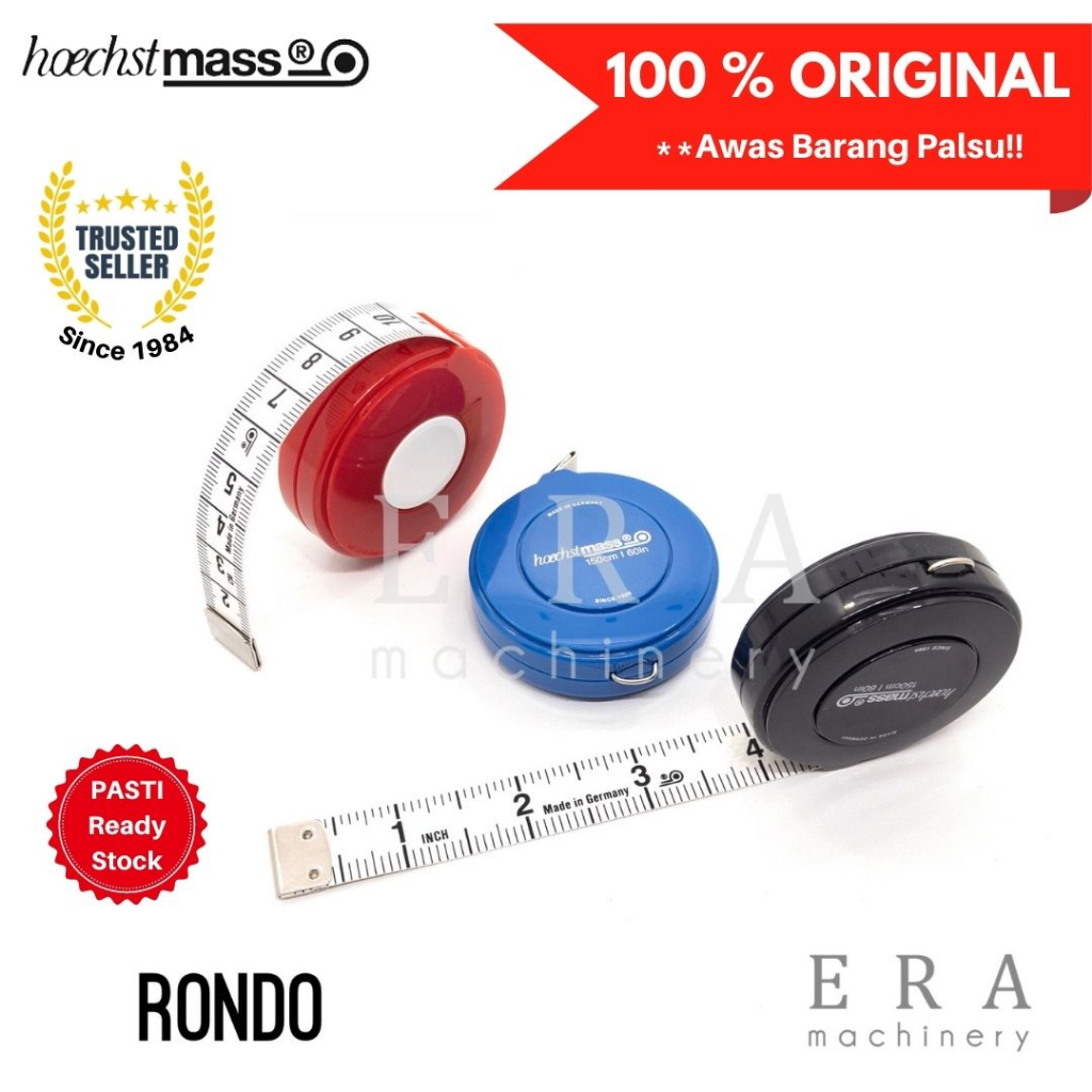 ASLI Meteran Jahit Jerman RONDO Hoechstmass Roller Tape Measure 150cm Hoechst Mass Germany Genuine R