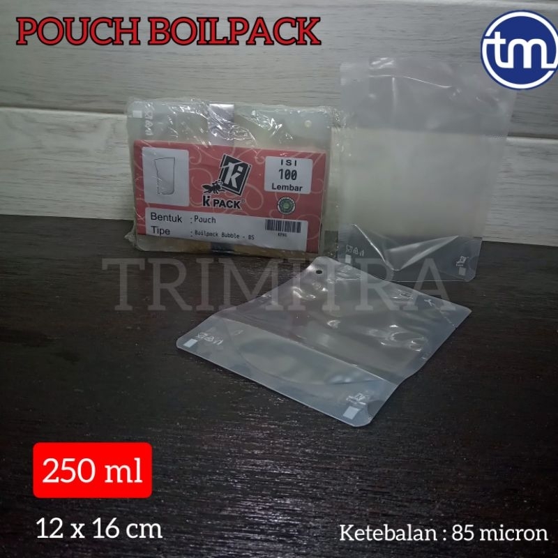 POUCH BOIL 250ML STANDING POUCH BOILPACK BOIL PACK KEMASAN TAHAN PANAS REBUS FROZEN FOOD KPACK