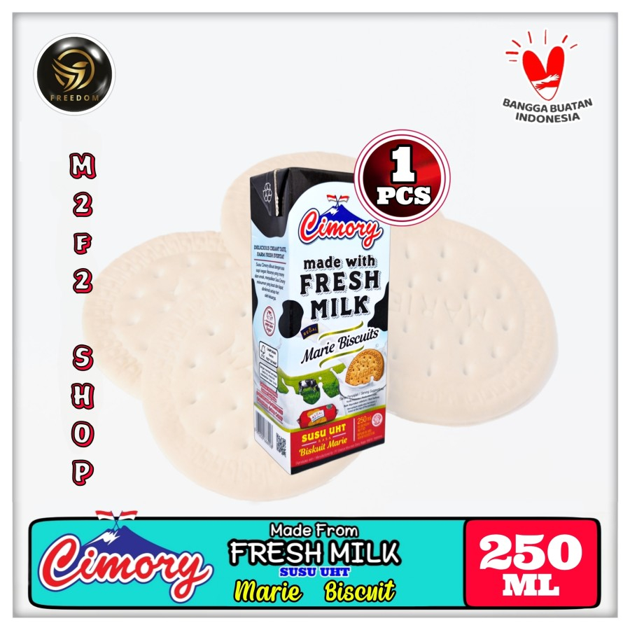 

Susu Cimory Fresh Milk Kotak UHT Marie Biscuits - 250 ml (Kemasan Satuan)