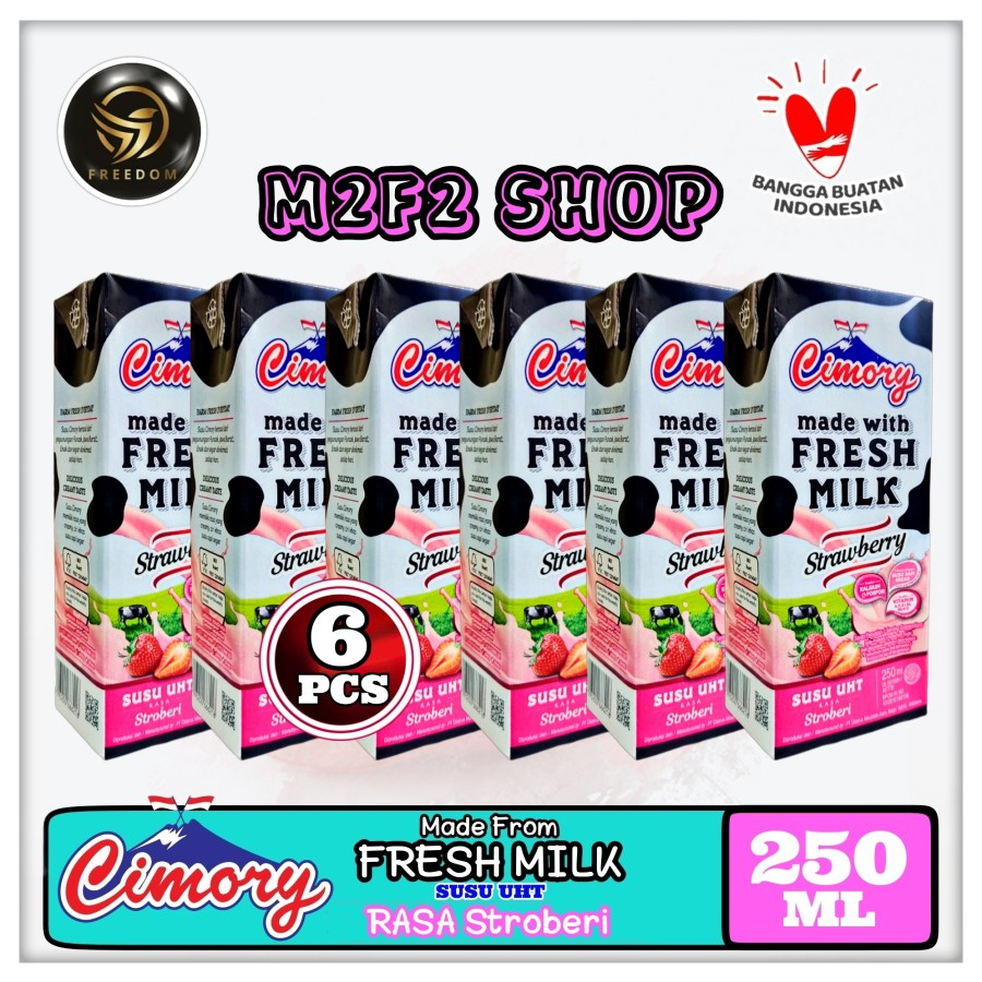 

Susu Cimory Fresh Milk Kotak UHT Strawberry | Stroberi - 250 ml (Kemasan 6 Pcs)