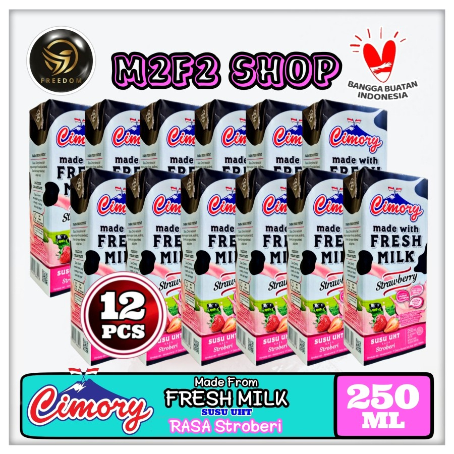 

Susu Cimory Fresh Milk Kotak UHT Strawberry | Stroberi - 250 ml (Kemasan 12 Pcs)
