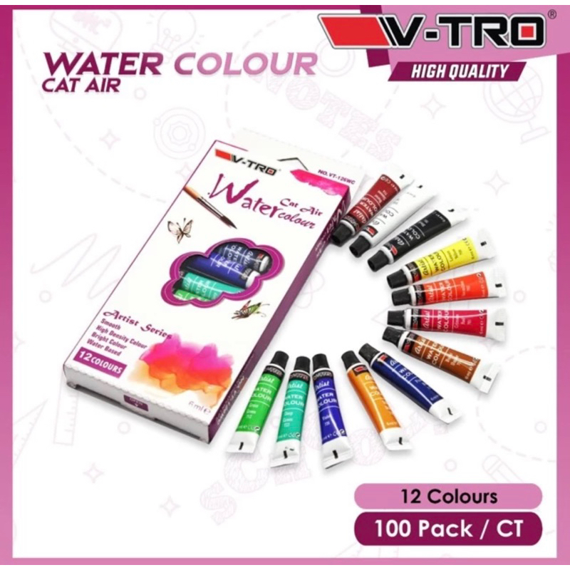 

Cat Air Water Color VTRO Cat Air Watercolor V-TRO @6ml - 12 Warna