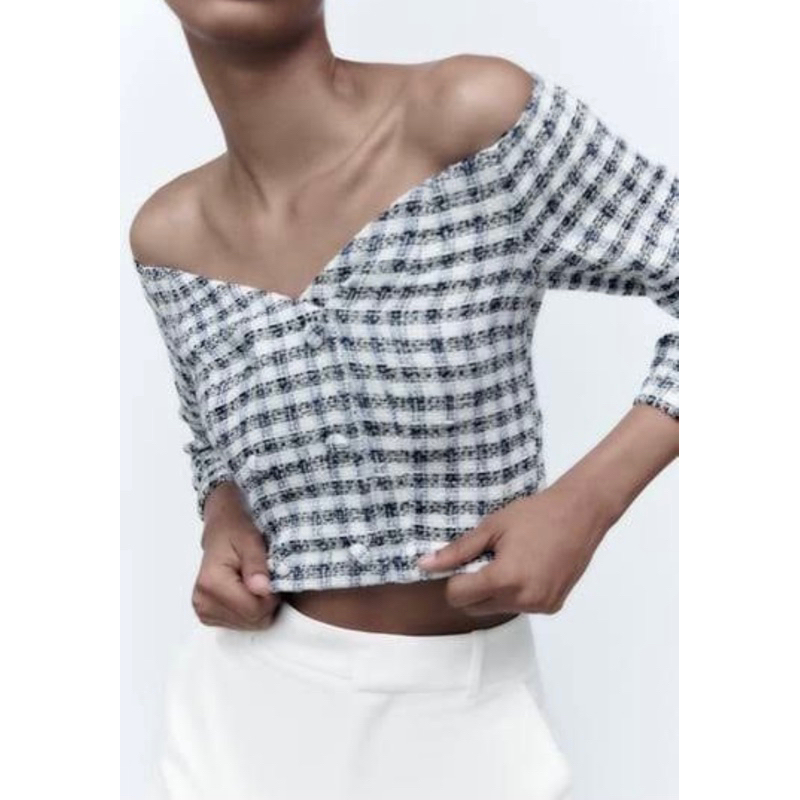 zara tweed top