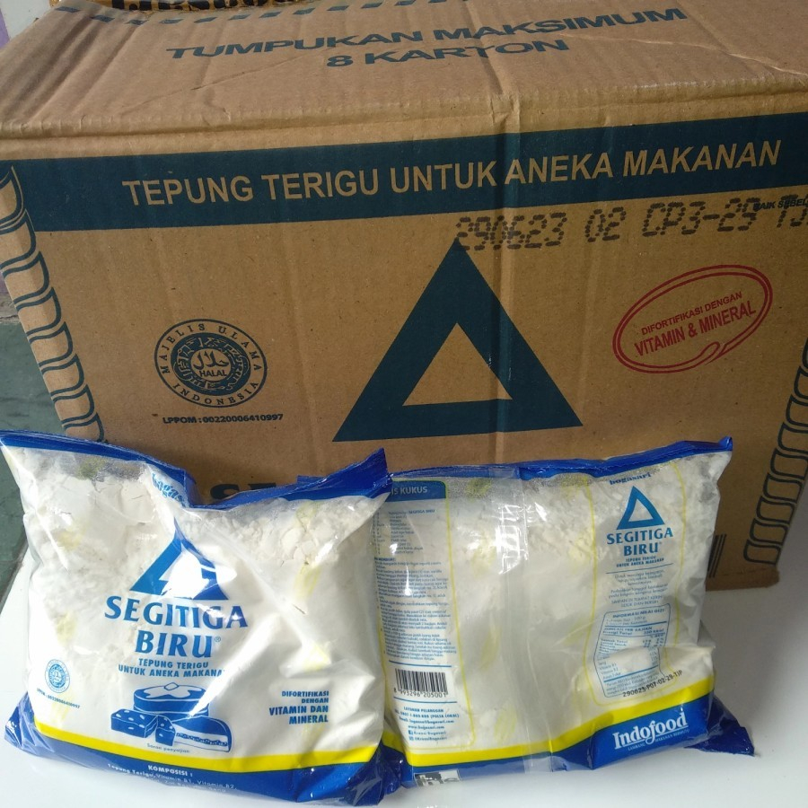 

Bogasari Tepung Terigu Segitiga Biru Ekonomi 1 Dus 500gr & 1kg