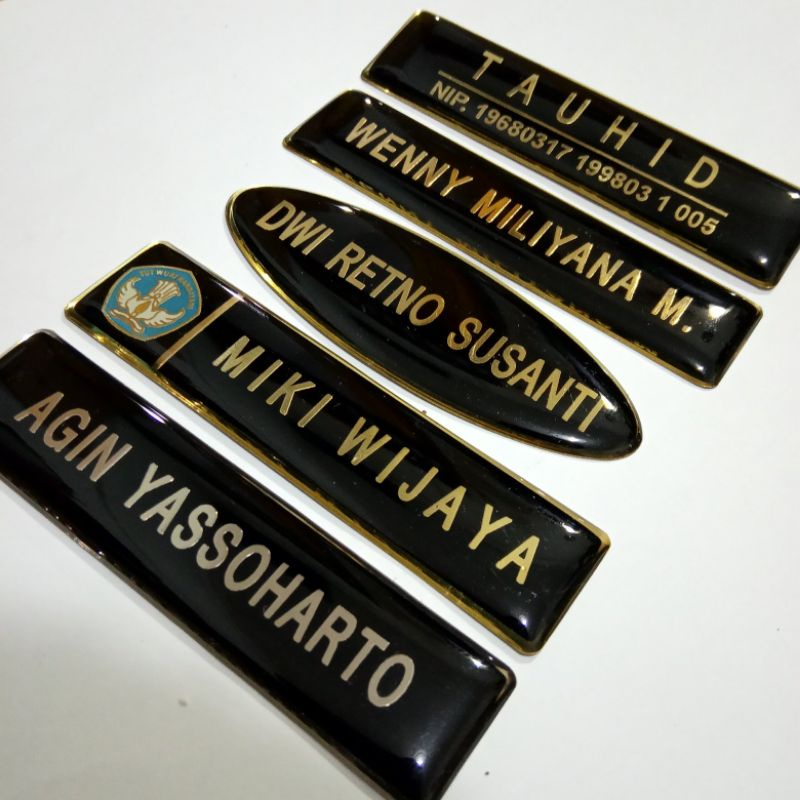 

NameTag Nama Dada Fiber [MAGNET] / Resin Kuningan Murah | Bisa Custom