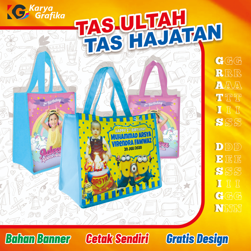TAS ULTAH / TAS ULANG TAHUN ANAK/GOODIE BAG HAMPERS SOUVENIR/RQUEST DESIGN