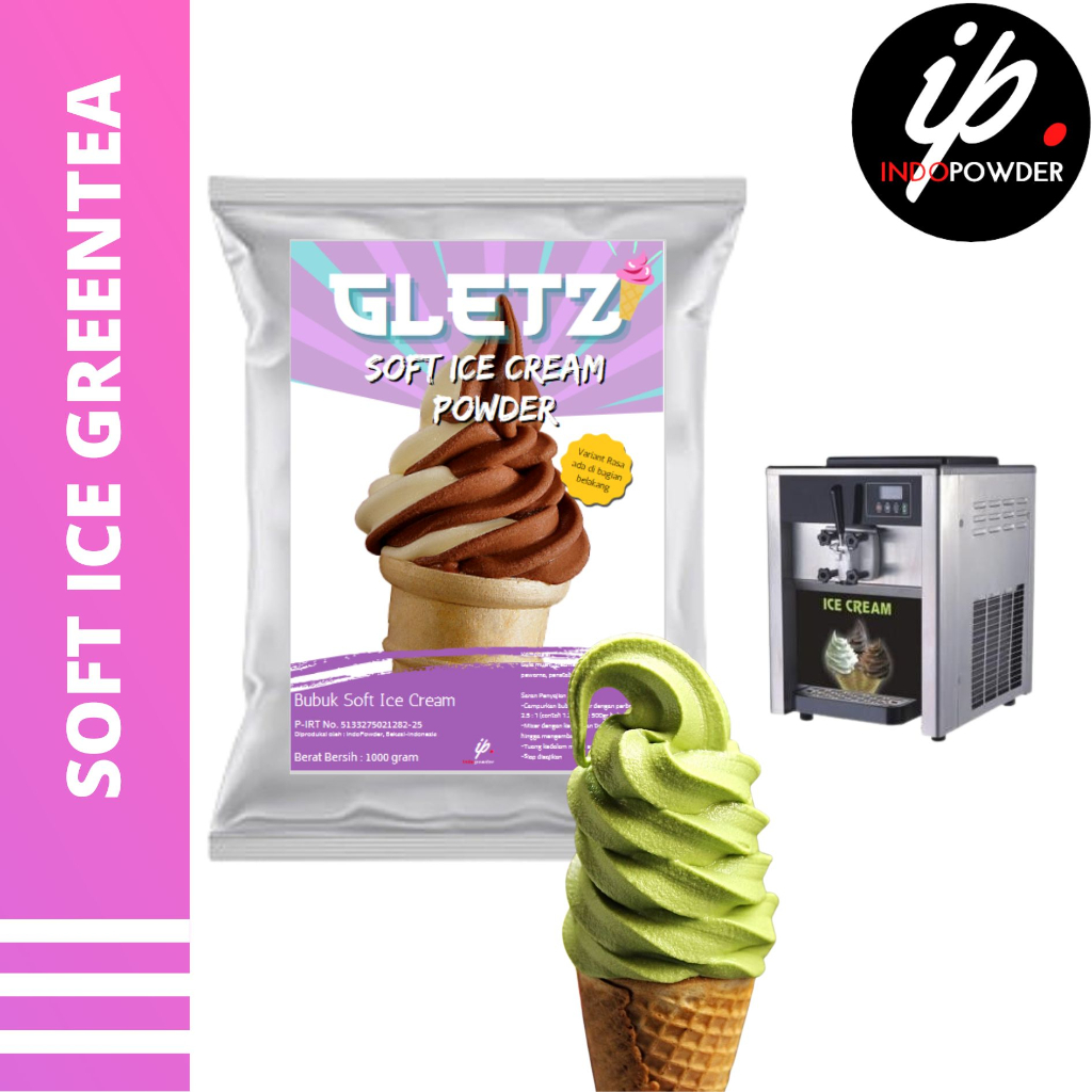 

SOFT ICE CREAM GREEN TEA 1Kg - Bubuk Es Krim GREEN TEA - Bubuk Es Krim - SOFT ICE CREAM Powder 1Kg