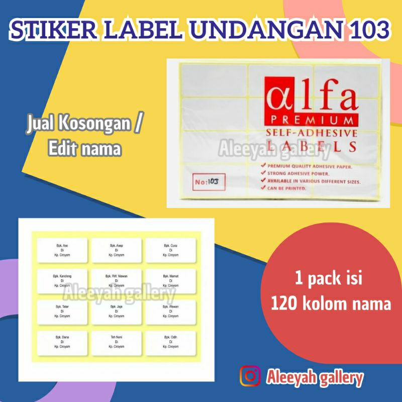 

STIKER LABEL UNDANGAN 103