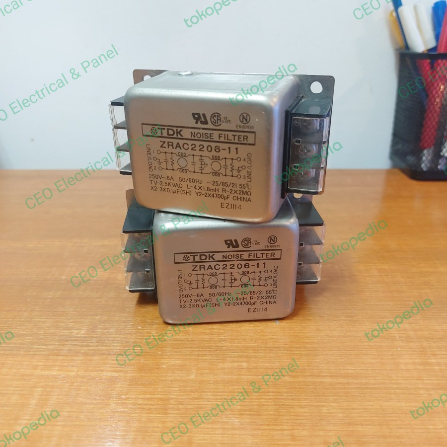 TDK ZRAC2206-11 Noise Filter, 250V 6A 50/60Hz/ TDK ZRAC2206-1 putr4n14 Berkualitas