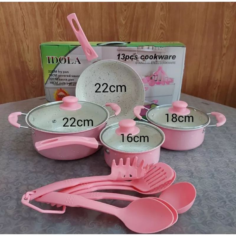 Panci cookware pink 13 pcs