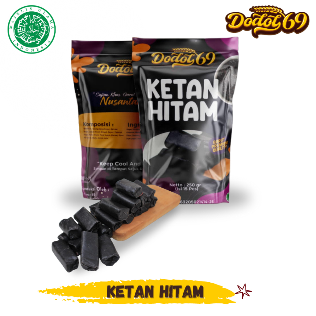 

Dodol Garut 69 Varian Ketan Hitam Premium Cemilan Kemasan Khas Oleh-Oleh Garut