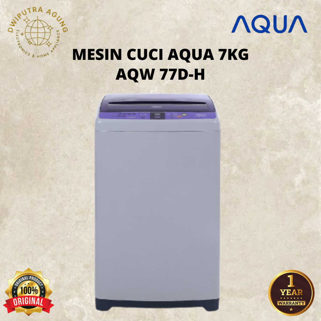 MESIN CUCI 1 TABUNG AQUA 7KG AQW 77DH / AQW77DH /  AQW 77D-H