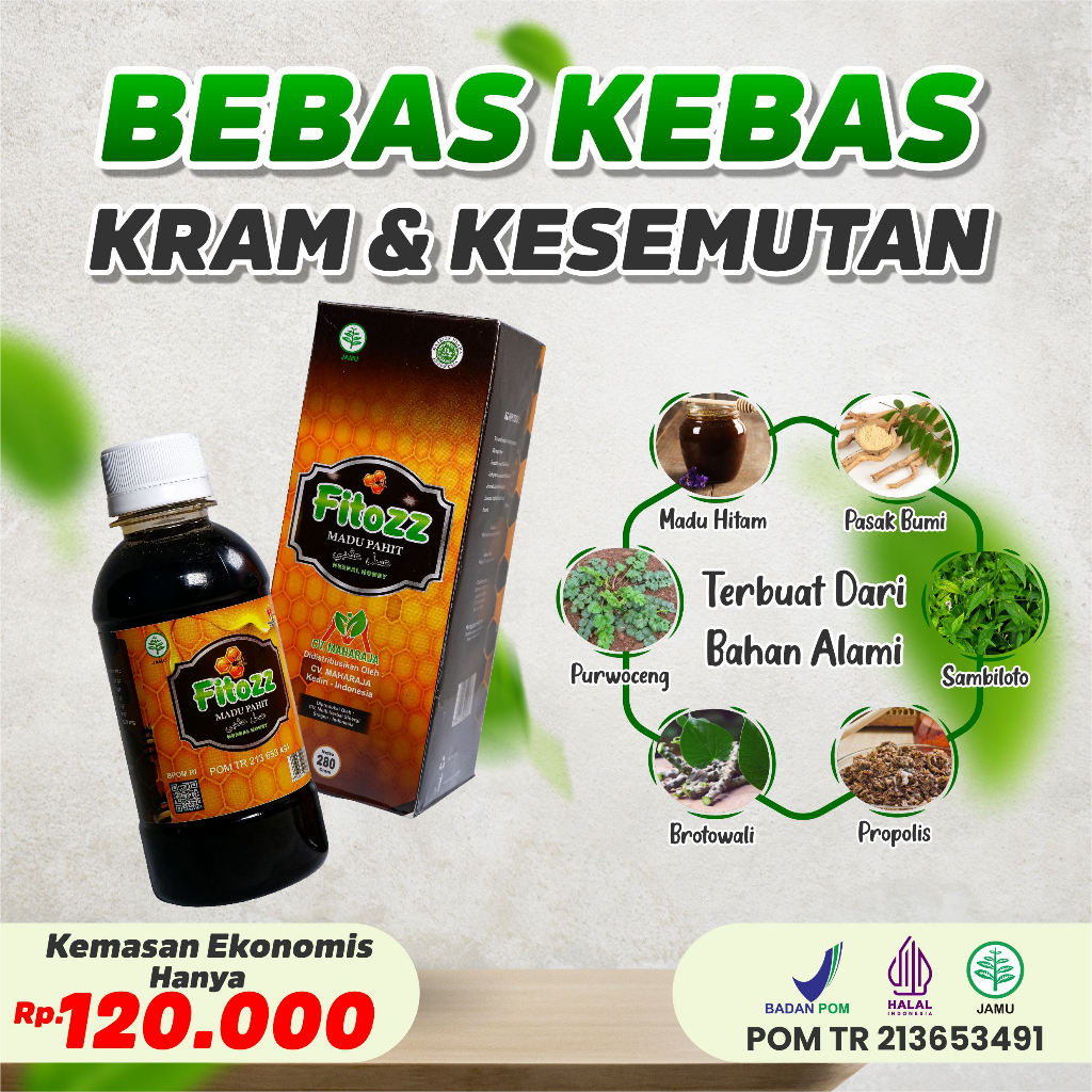 

FITOZZ MADU PAHIT KEMASAN 280 GRAM ASAM URAT KOLESTEROL ORIGINAL