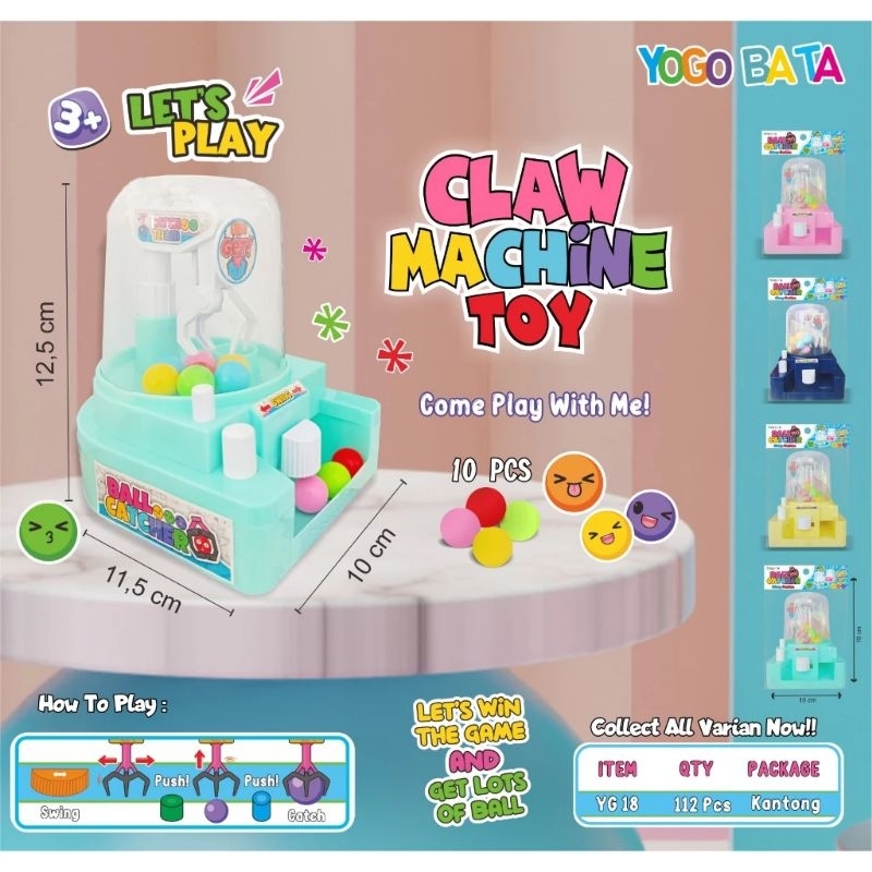 Mini Claw Candy Crane Ball Mesin Capit Bola Mainan Edukasi Mesin Capit Mini YG 18 Untuk Anak Laki-La
