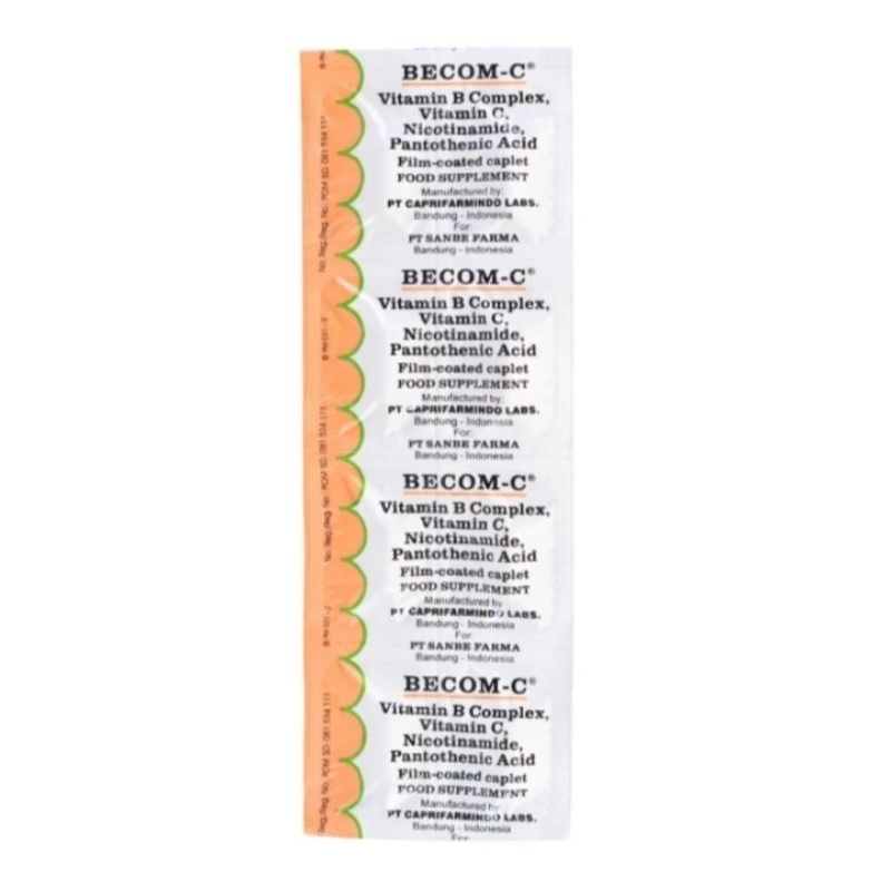 BECOM C 500MG STRIP 10 TABLET | BECOM-C TABLET 500MG | BECOM-C VITAMIN C 500MG