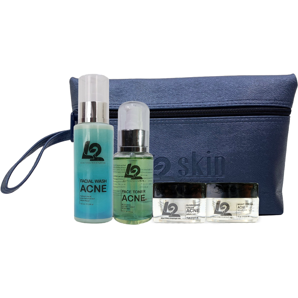 PAKET BIG PLATINUM ACNE GLOW SKINCARE ANTI JERAWAT DAN PERAWATAN WAJAH L2 SKIN