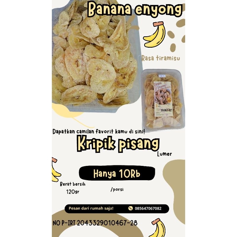 

kripik lisang lumer coklat BANANA ENYONG rasa tiramisu