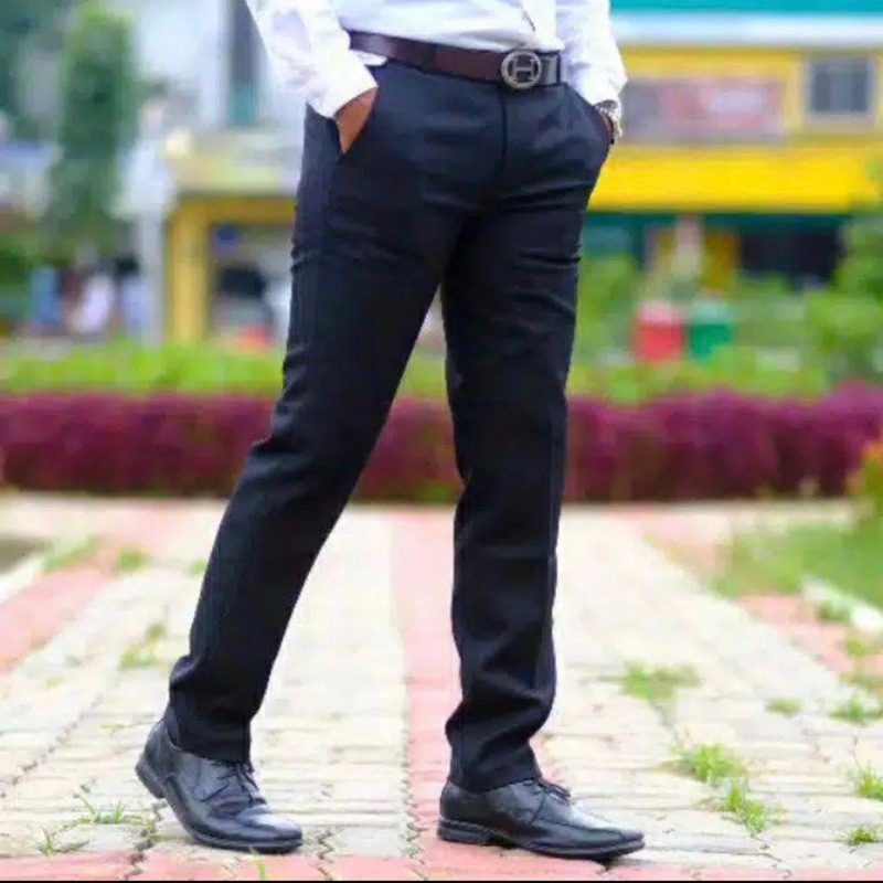 Celana bahan pria formal skinny/celana formal kantor pria panjang