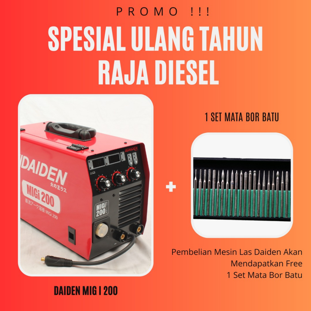 MESIN LAS DAIDEN MIGi 200 / TRAVO LAS INVERTER CO2 DAIDEN MIGi200