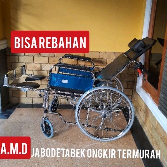 (exspedisi)kursi roda 4 in 1 kursi toilet/rebahan/selonjoran