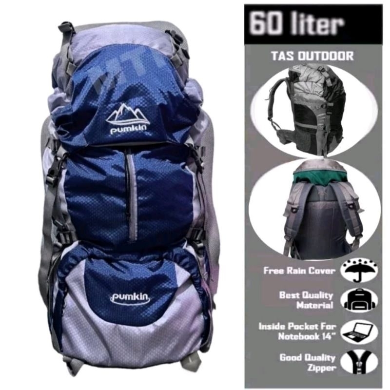 Elzackofficialstore-TAS RANSEL GUNUNG 60 LITER TERLARIS - TAS CAMPING HIKING - TAS CARRIER KERIL