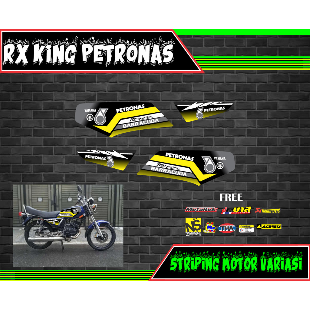 striping stiker motor rx king petronas