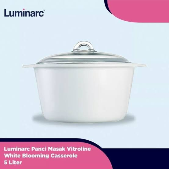 Panci Kaca Luminarc Vitro Blooming 5 Liter + lid
