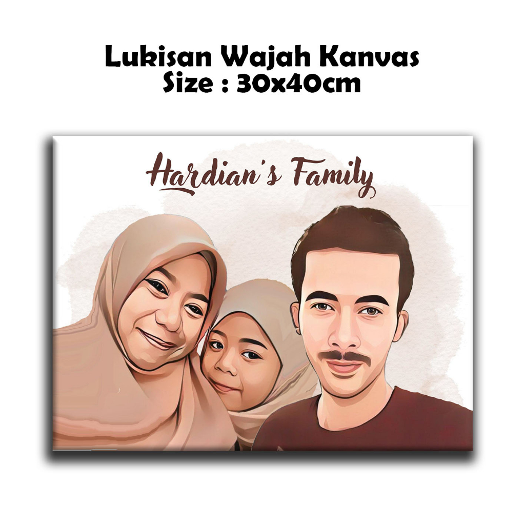Lukisan Wajah 30x40 cm Lukisan Kanvas Digital Printing