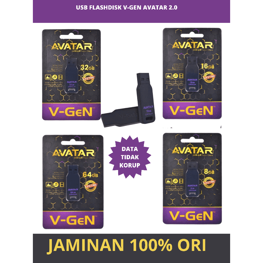 Flashdisk Vgen Avatar 8GB/16GB/32GB/64GB Original