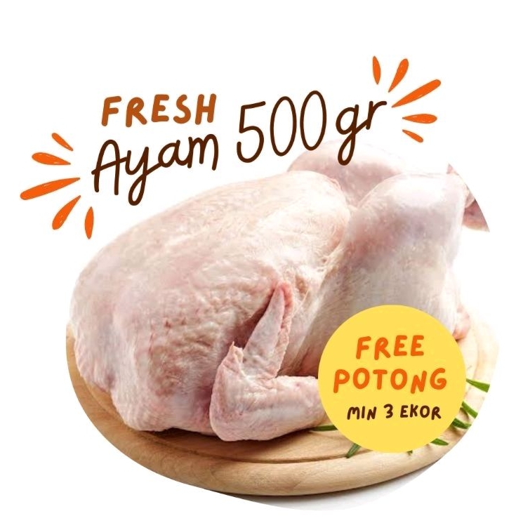 

Ayam Utuh, Ayam Karkas, Ayam Potong, Ayam Boiller, Ayam Murah 500gr
