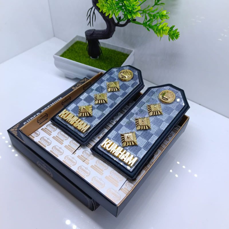 PANGKAT PDU KUMHAM 4B AKRILIK BENING LIS BORDIR WARNA ABU KEWENANGAN IMIGRASI POLSUSPAS CPNS