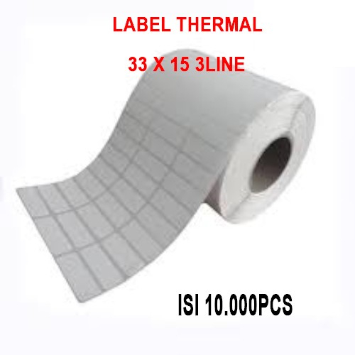 

LABEL THERMAL 33 X 15 3LINE ISI 10.000 PCS