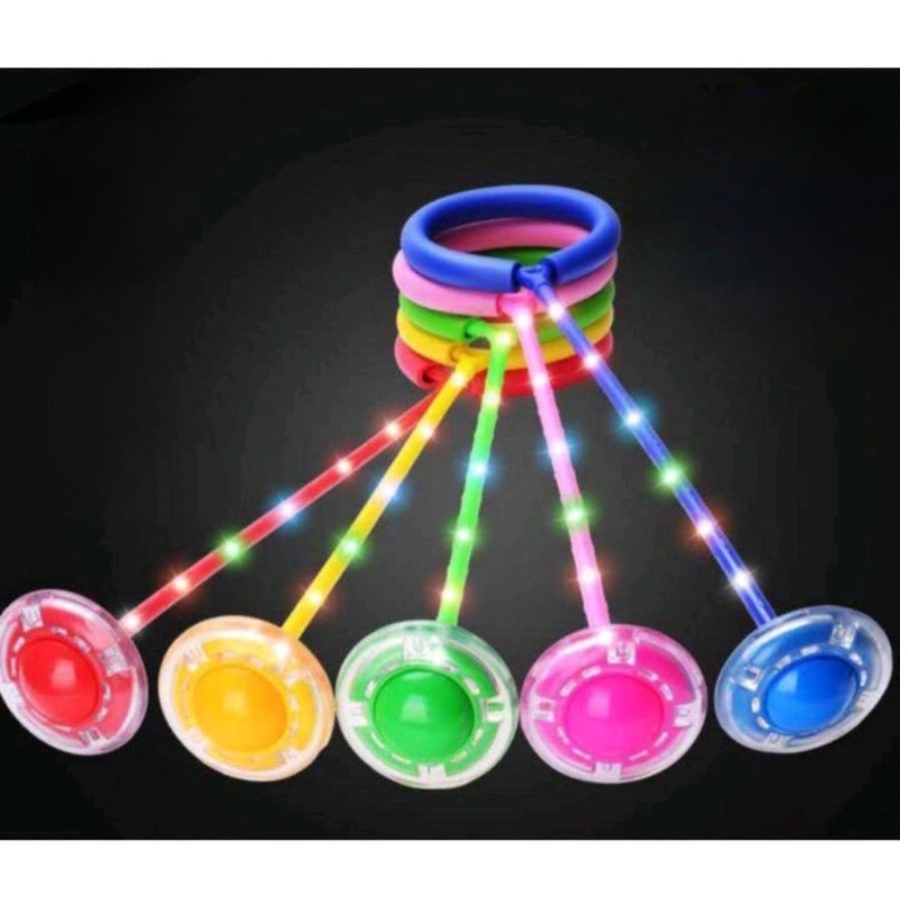 Hula Hoop FULL LED - Yoyo Kaki Flash Jumping Skiping Ball Mainan Alat Olahraga